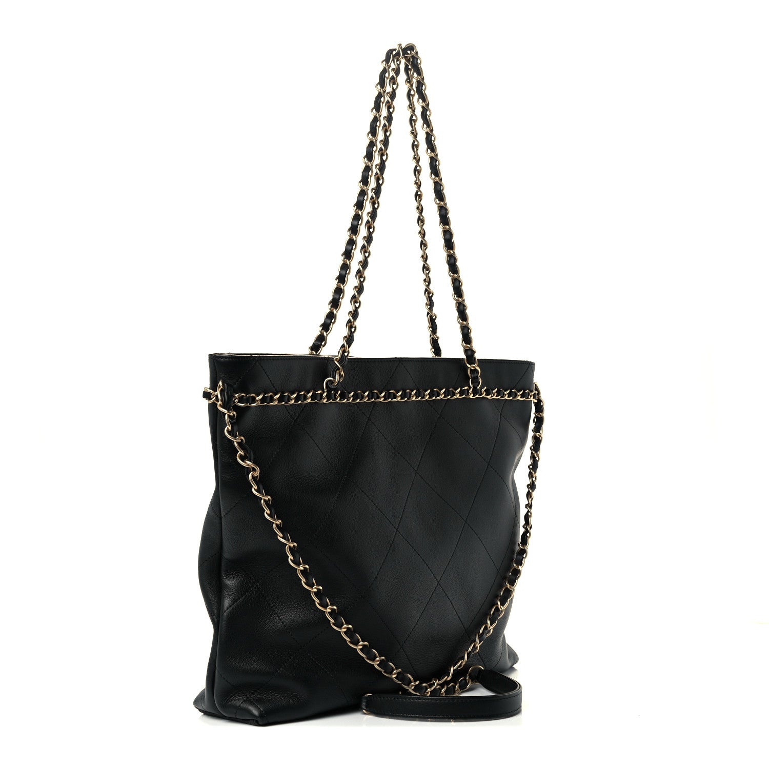 Chanel Calfskin Stitched Medium Shopping Tote Black 2 of 10