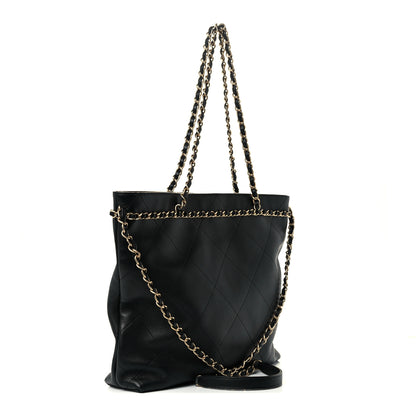Chanel Calfskin Stitched Medium Shopping Tote Black 2 of 10