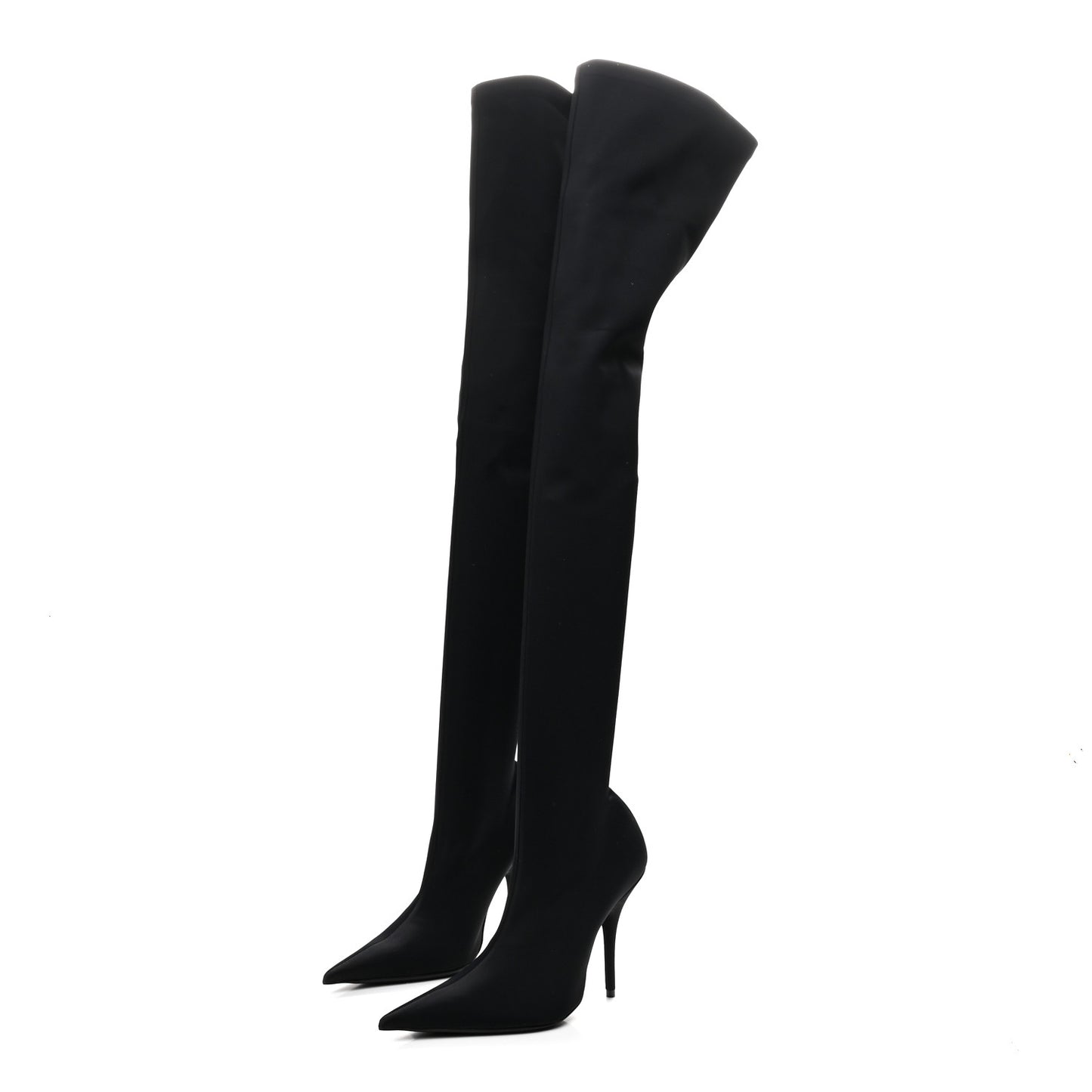 Spandex Pointed Toe Knife 110mm Thigh High Boots  35 Black