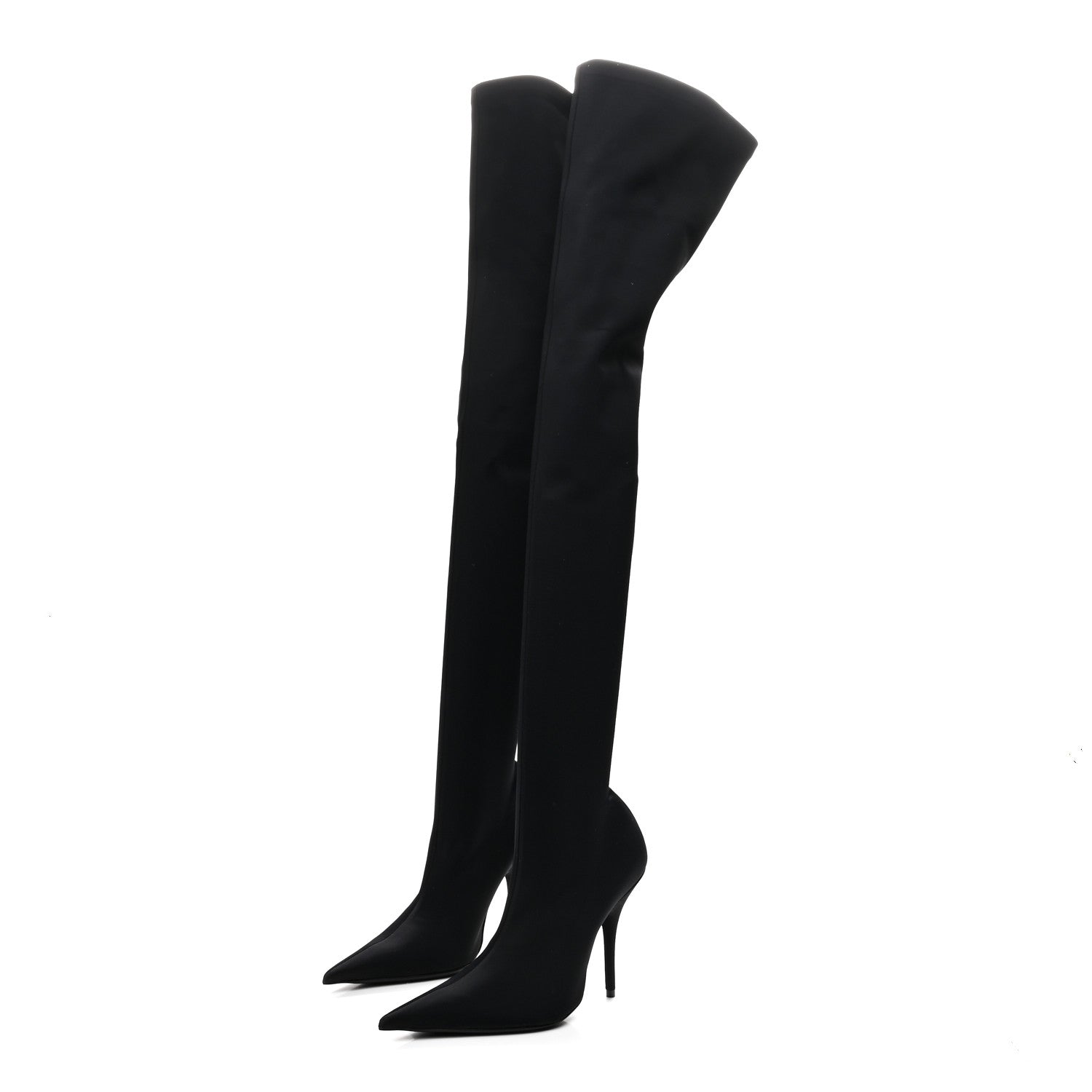 Balenciaga Spandex Pointed Toe Knife 110mm Thigh High Boots  35 Black 3 of 6
