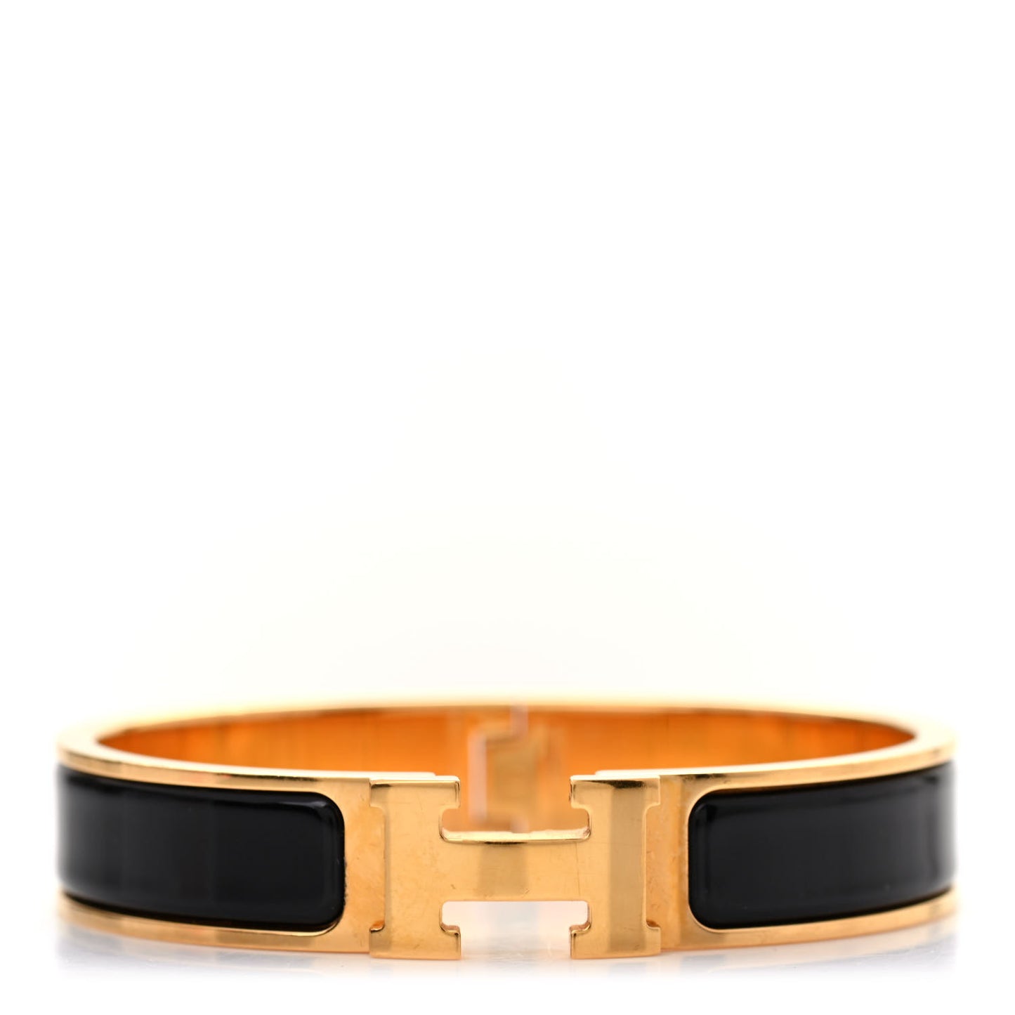 Enamel Narrow Clic Clac H Bracelet PM Black