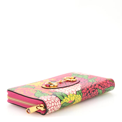 Gucci X KEN SCOTT Shangai Calfskin Pomponica Print Horsebit 1955 Zip Around Wallet Multicolor Fuxia Pompon 4 of 9