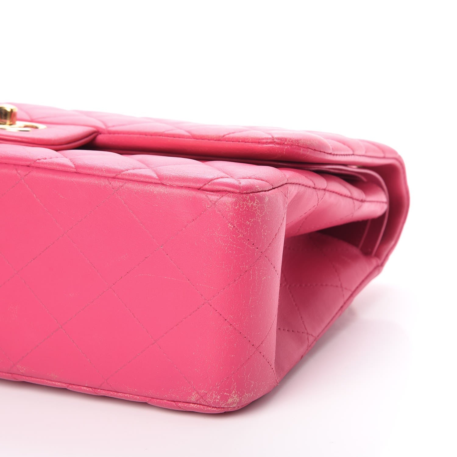 Chanel Lambskin Quilted Jumbo Double Flap Dark Pink 25 of 27