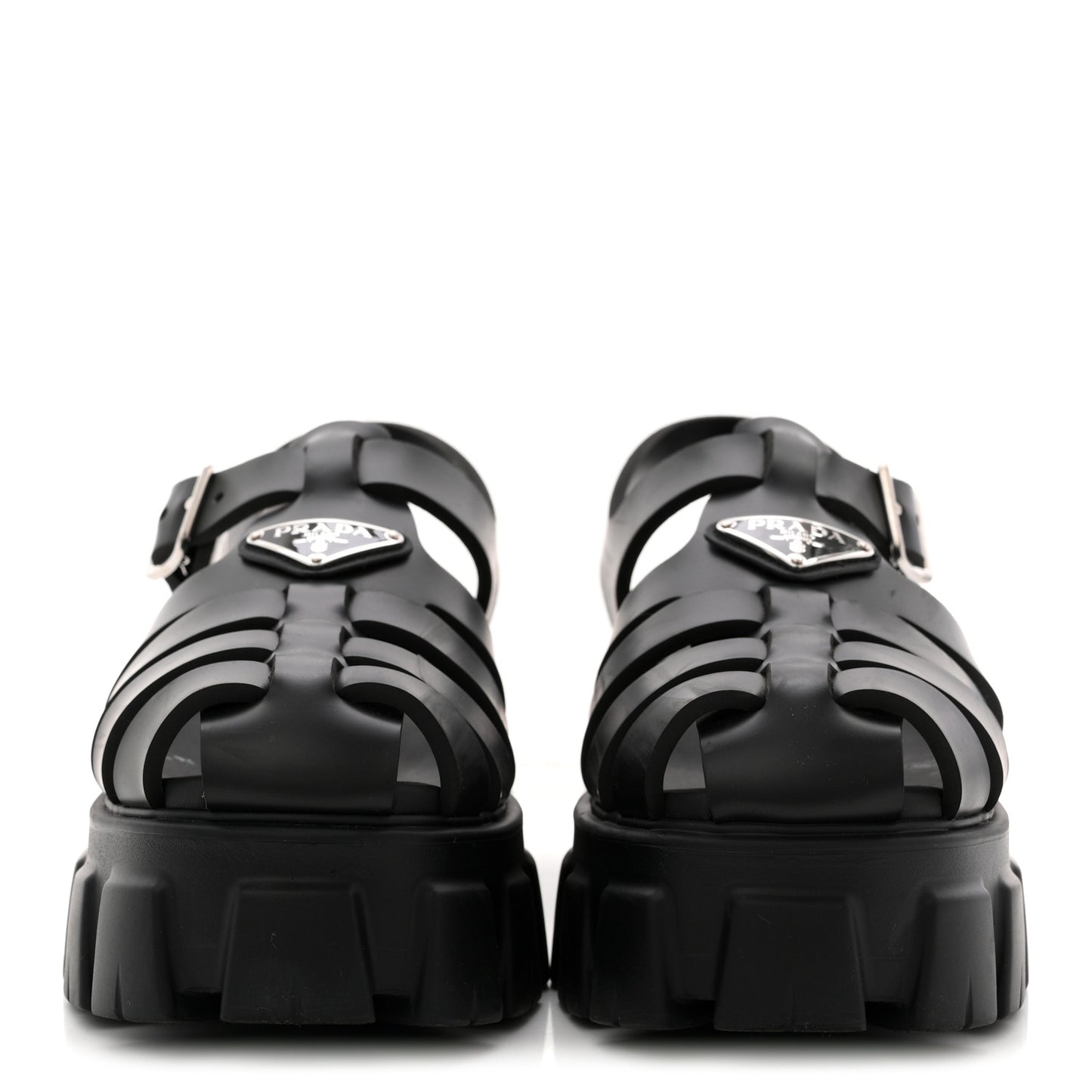 Foam Rubber Triangle Logo Monolith 55mm Cage Sandals 39 Black