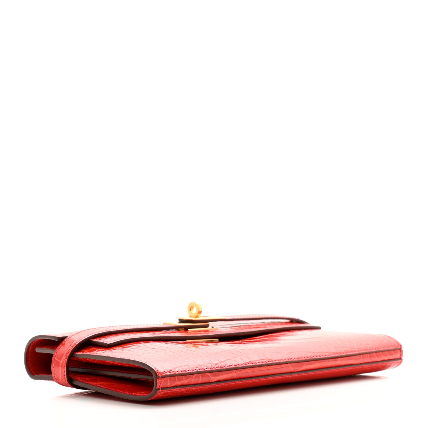 Shiny Alligator Kelly Longue Wallet Greanium