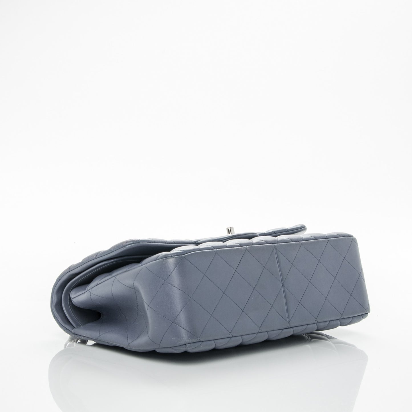 Lambskin Quilted Jumbo Double Flap Purple