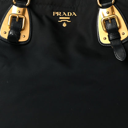 Prada Tessuto Nylon Soft Calfskin Tote Black 8 of 15