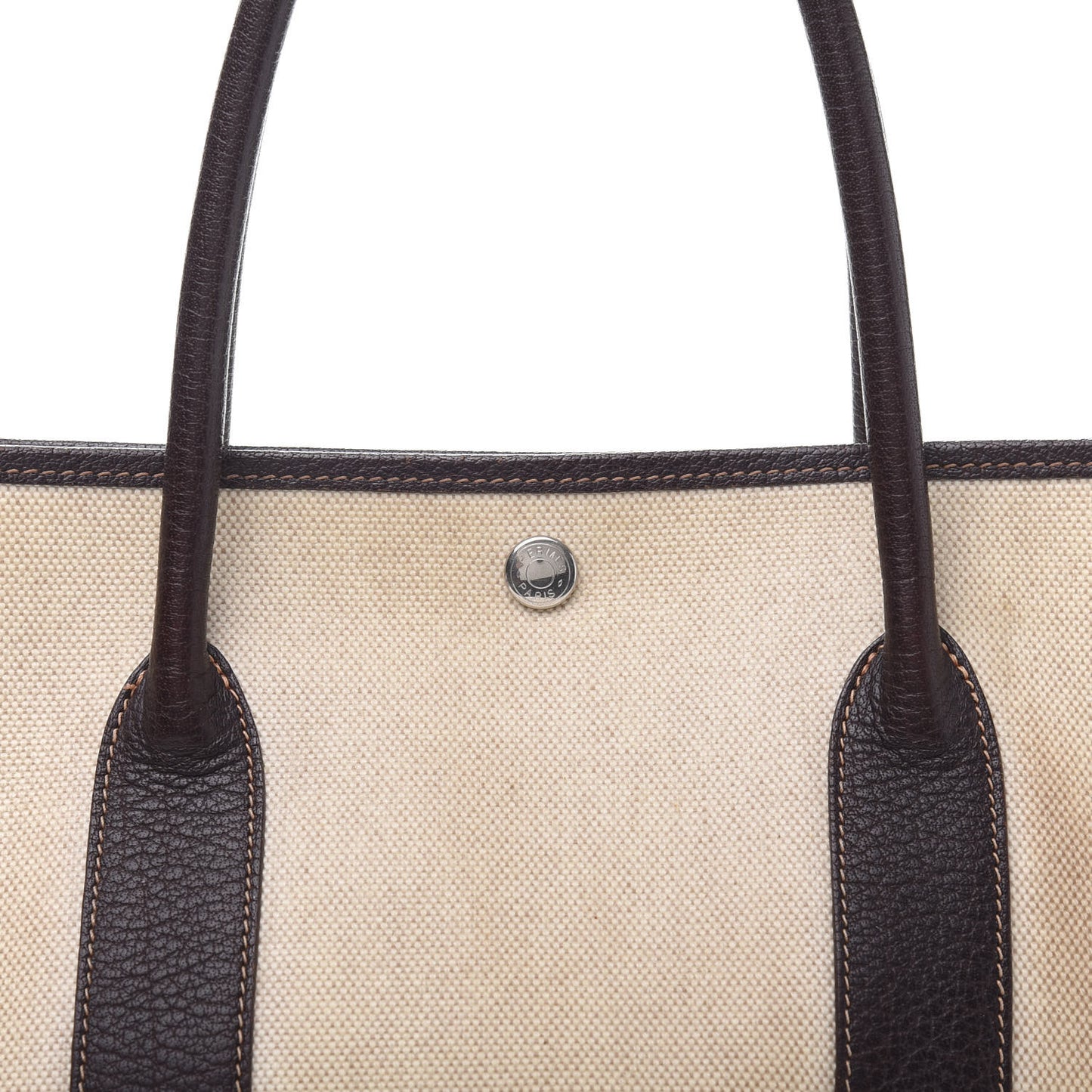 Toile Buffle Gala Garden Party Tote 36 MM Marron Fonce