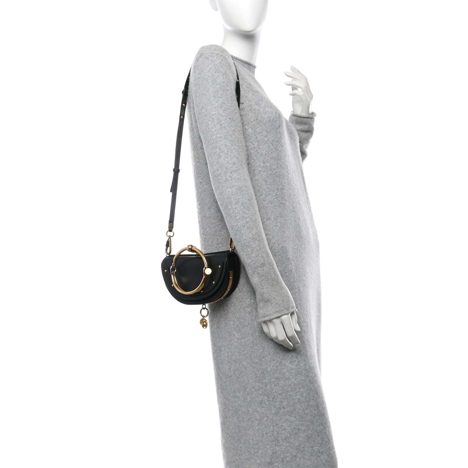 Chloe Calfskin Small Nile Bracelet Minaudiere Bag Black 2 of 13