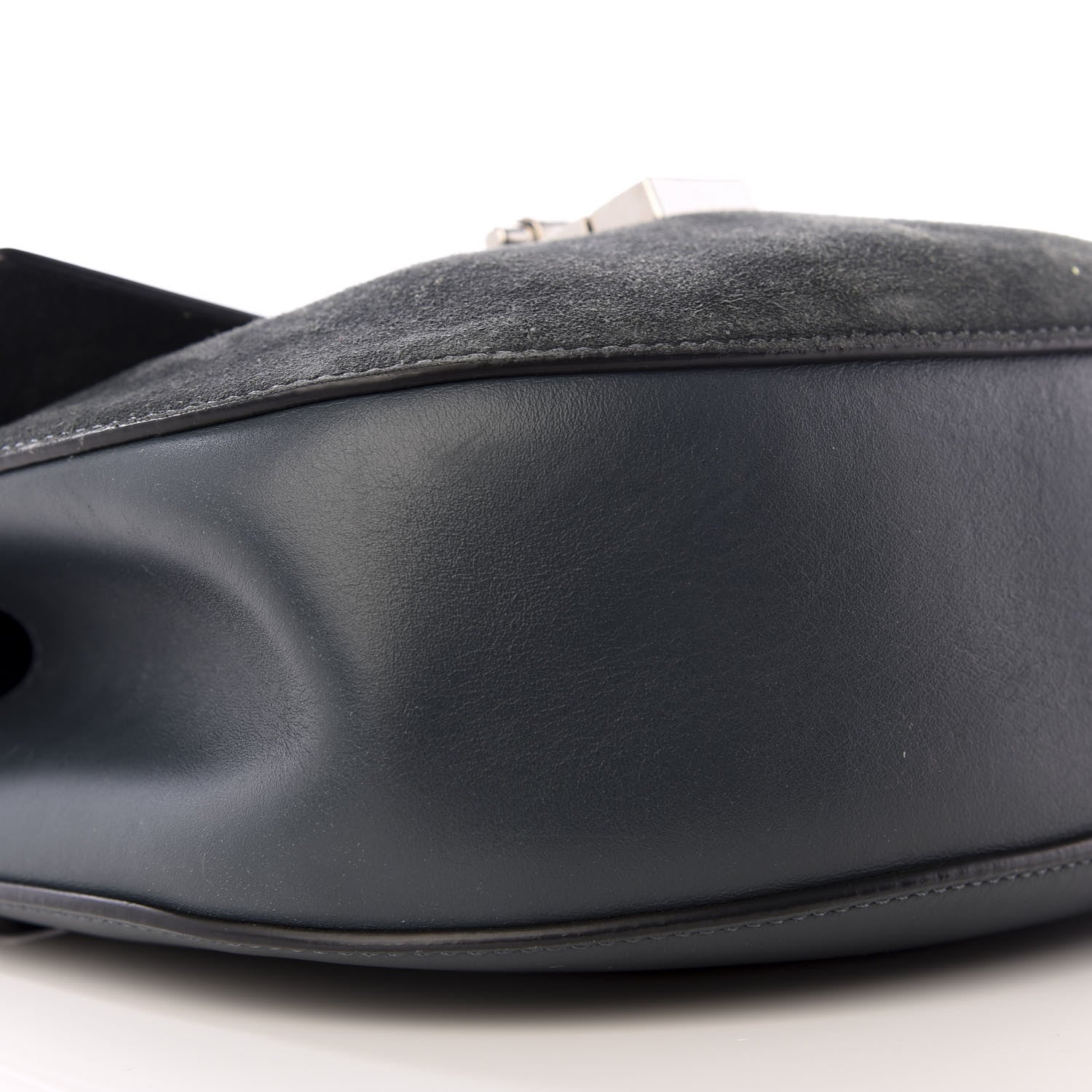 Chloe Suede Smooth Calfskin Drew Shoulder Bag Silver Blue 6 of 9