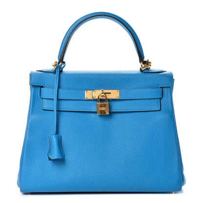 Hermes Togo Kelly Retourne 28 Bleu Zanzibar 1 of 12