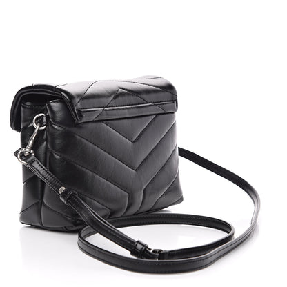 Saint Laurent Calfskin Y Quilted Monogram Toy Loulou Crossbody Bag Black 3 of 9
