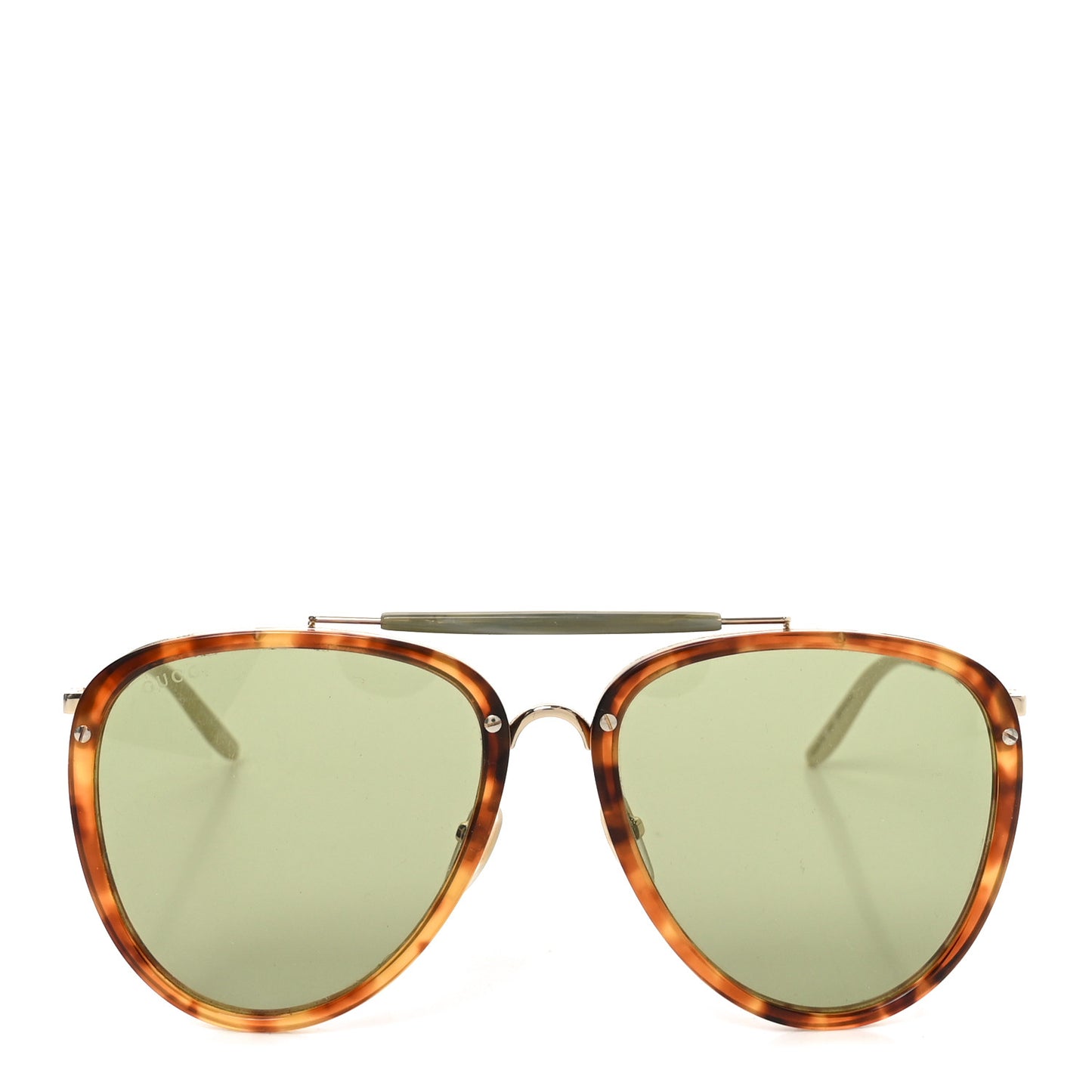 Aviator Sunglasses GG0672S Havana Gold Green