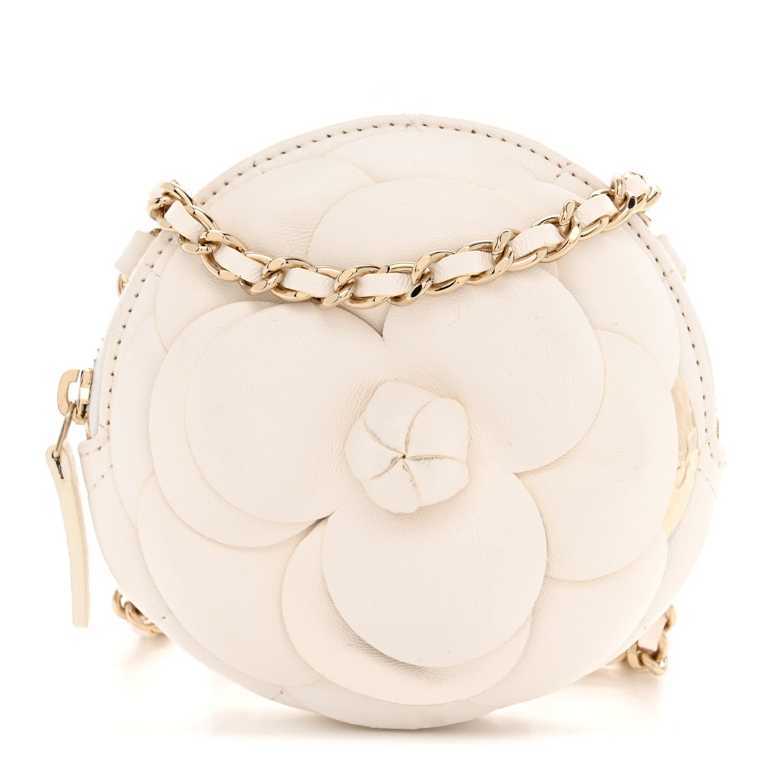 Chanel Lambskin Mini Camellia Bouquet Clutch With Chain White 1 of 10