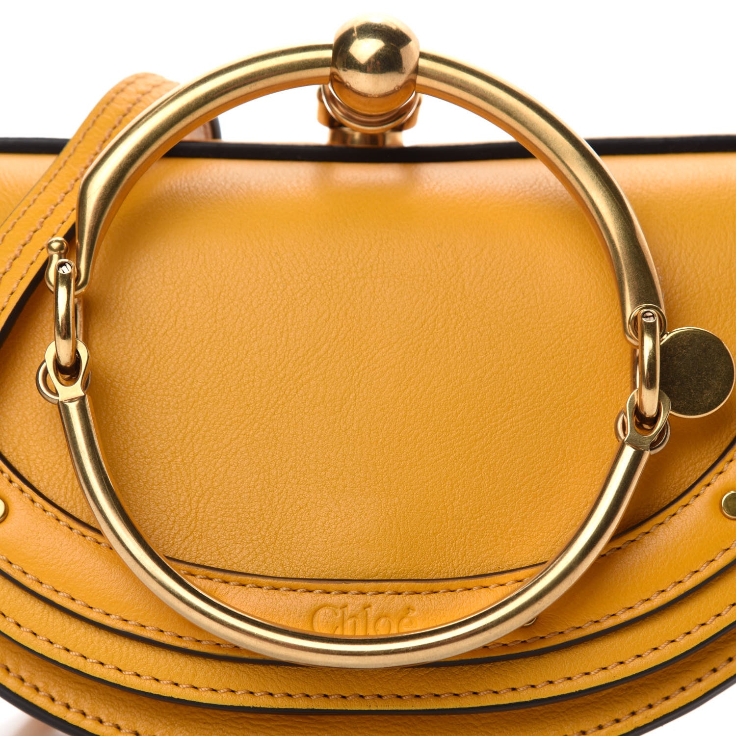 Chloe Calfskin Small Nile Bracelet Minaudiere Bag Dark Ochre 10 of 10
