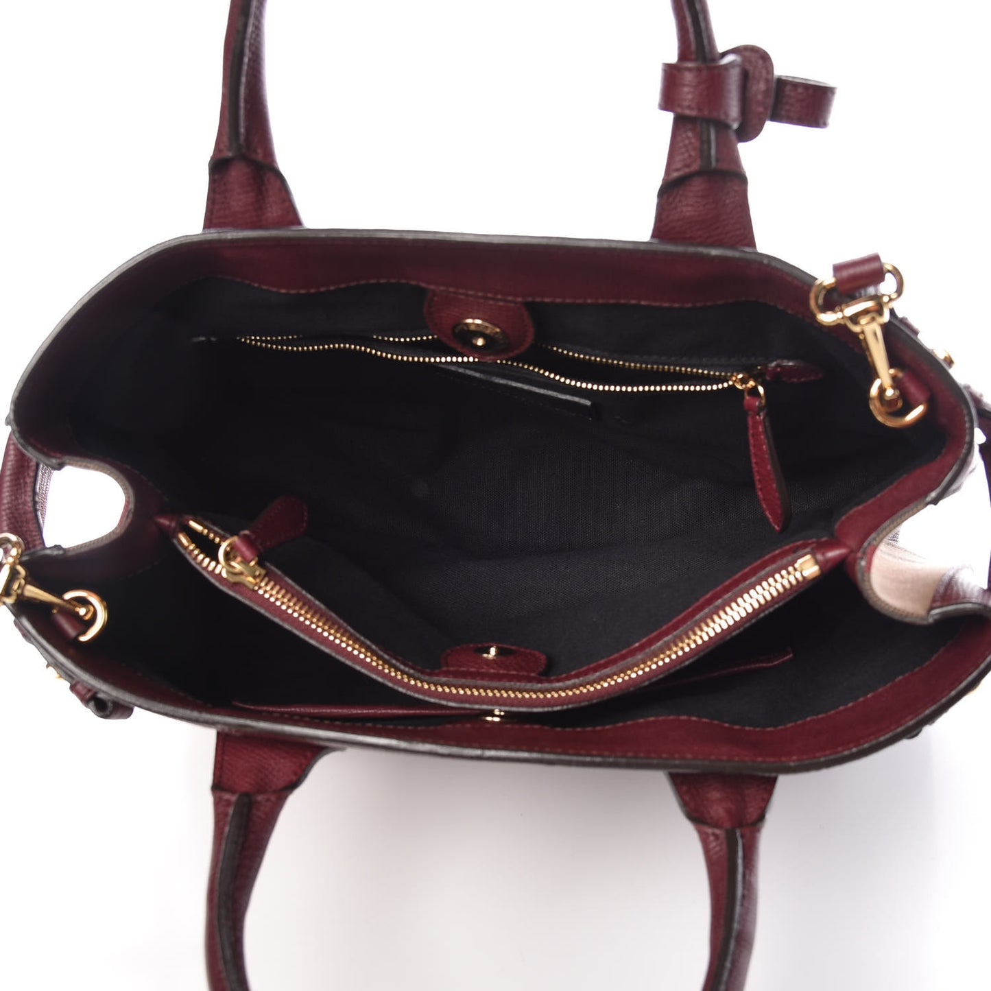 Grainy Calfskin House Check Medium Banner Tote Mahogany Red
