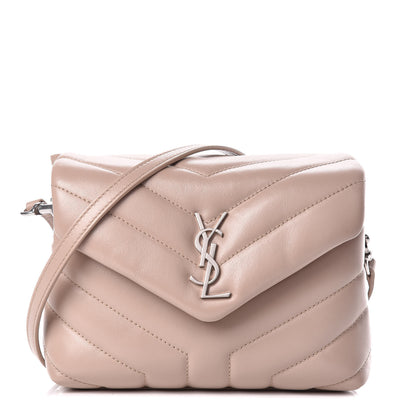 Saint Laurent Calfskin Y Quilted Monogram Toy Loulou Crossbody Bag Dark Beige 1 of 11