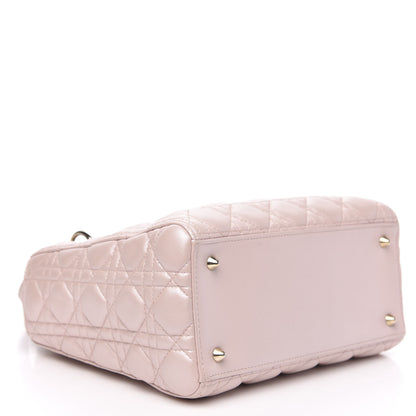 Christian Dior Pearly Lambskin Cannage Medium Lady Dior Lotus 4 of 14