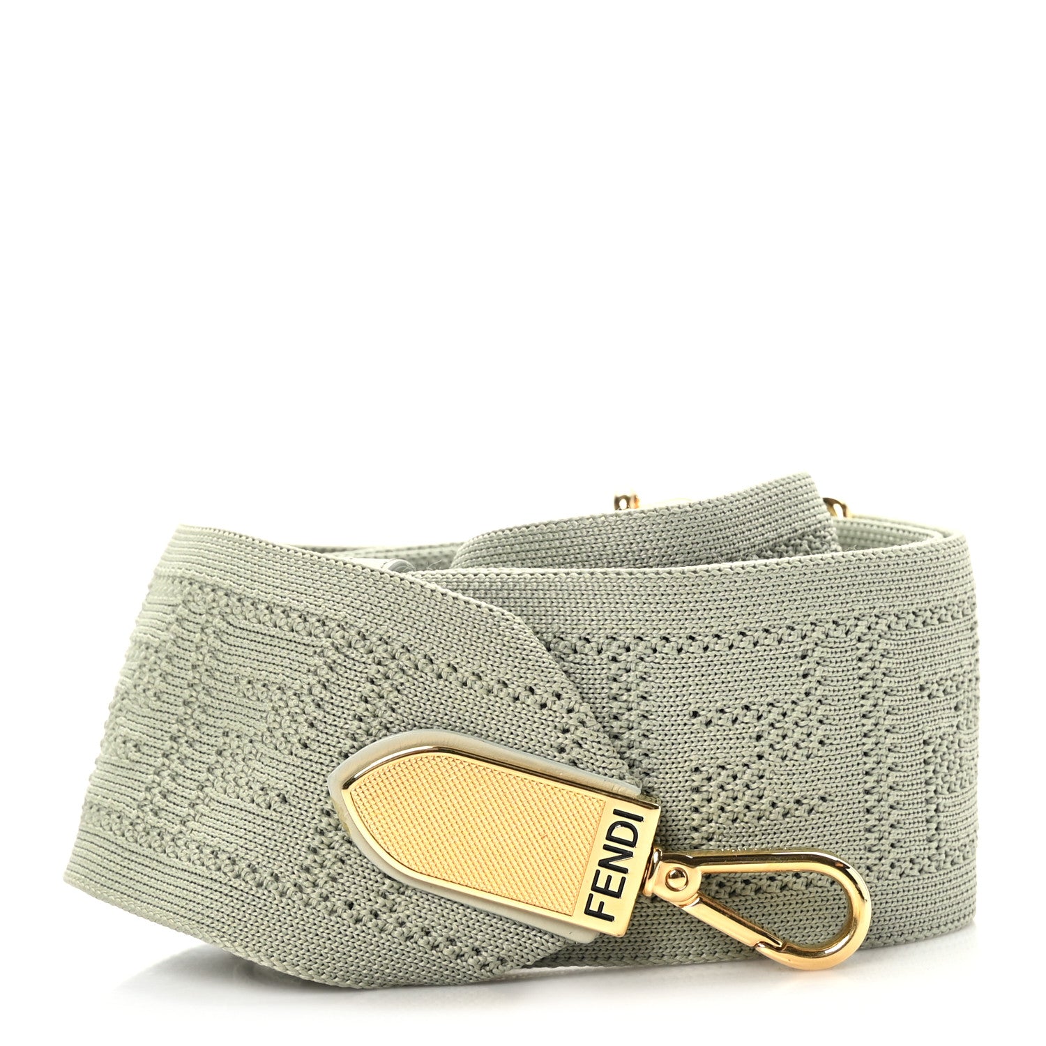 Fendi Canvas Calfskin FF Adjustable Strap You Green Tea 1 of 4