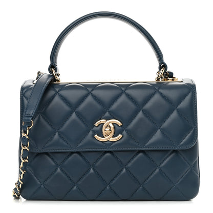 Chanel Lambskin Quilted Small Trendy CC Flap Dual Handle Bag Blue 1 of 10