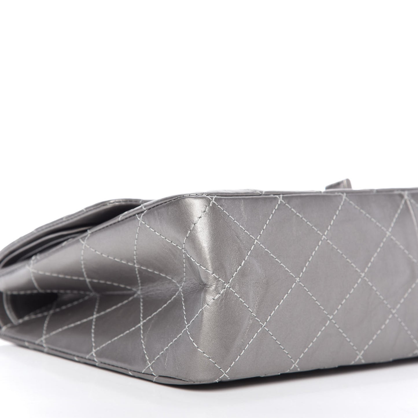 Metallic Aged Calfskin Quilted 2.55 Reissue 227 Flap Grey