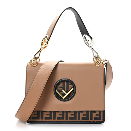 Fendi Vitello Century F is Fendi FF Embossed Kan I Shoulder Bag Orzo Tobacco 1 of 9