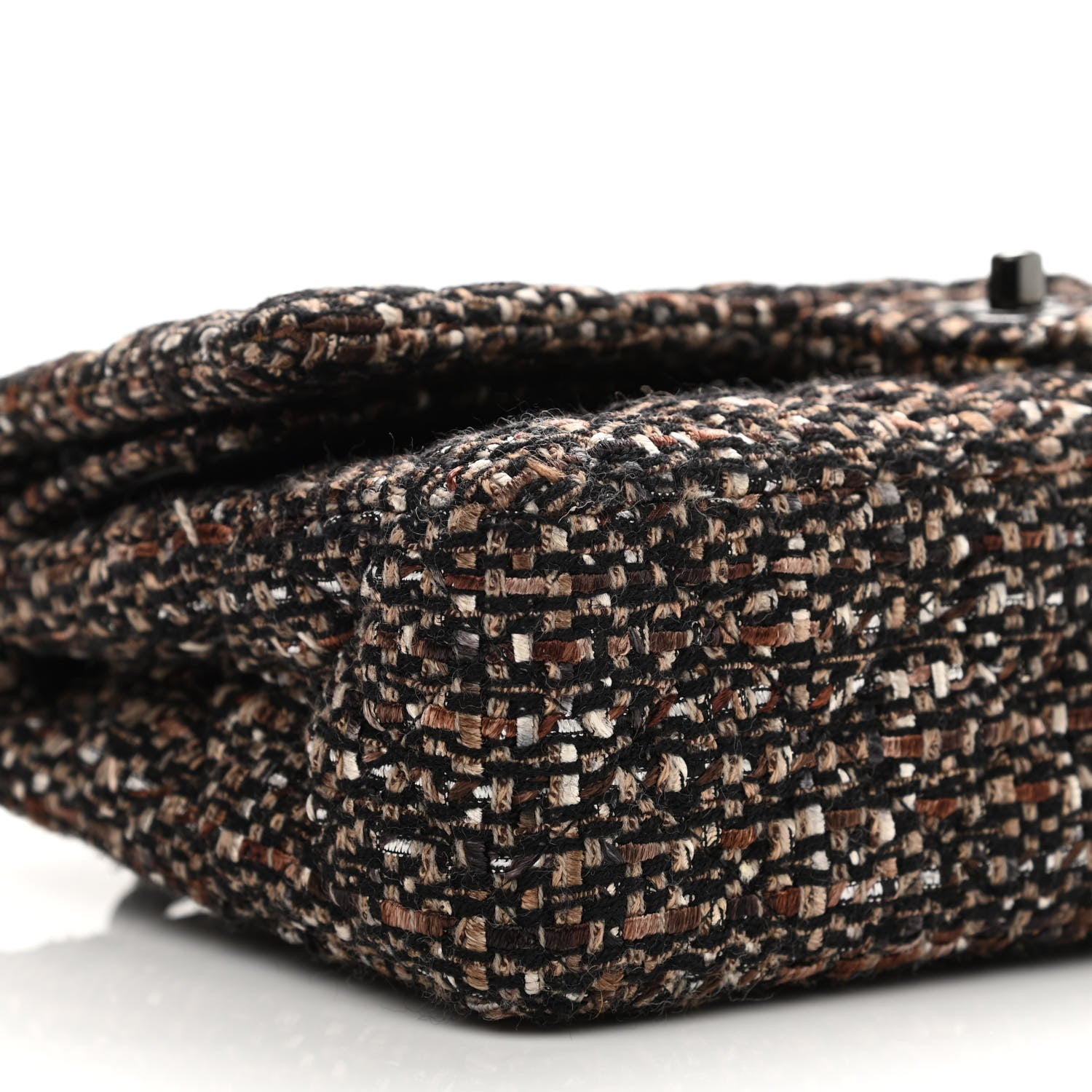 Chanel Tweed Quilted Medium Double Flap Brown 16 of 23