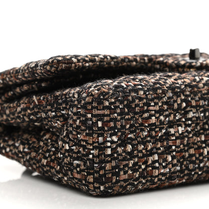 Chanel Tweed Quilted Medium Double Flap Brown 16 of 23