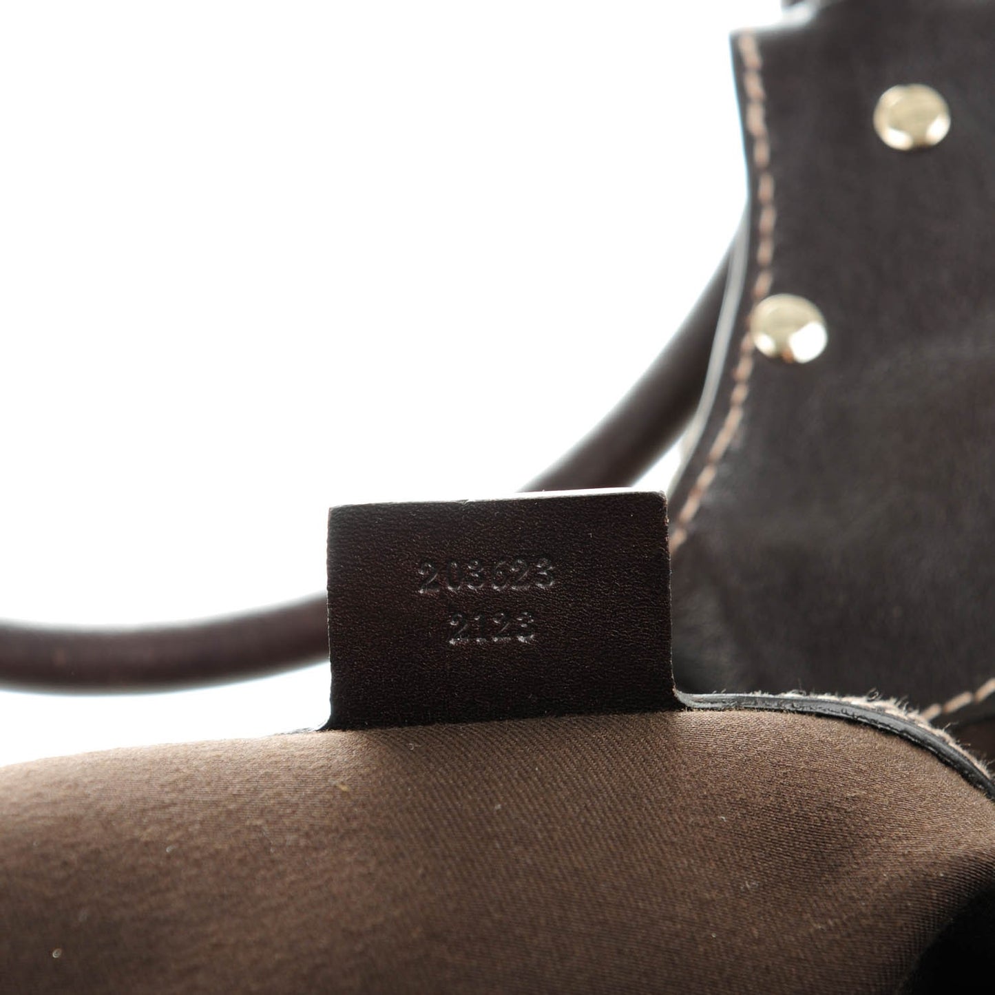 Monogram Studded Pelham Tote Dark Brown