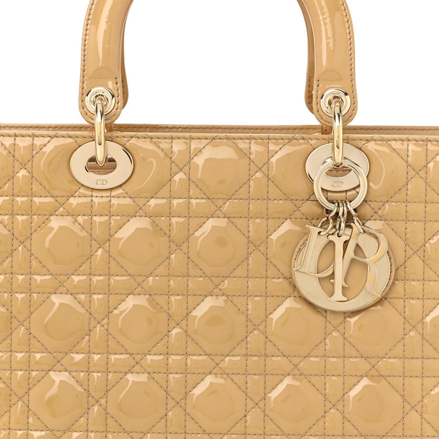 Christian Dior Patent Cannage Large Lady Dior Beige 8 of 10