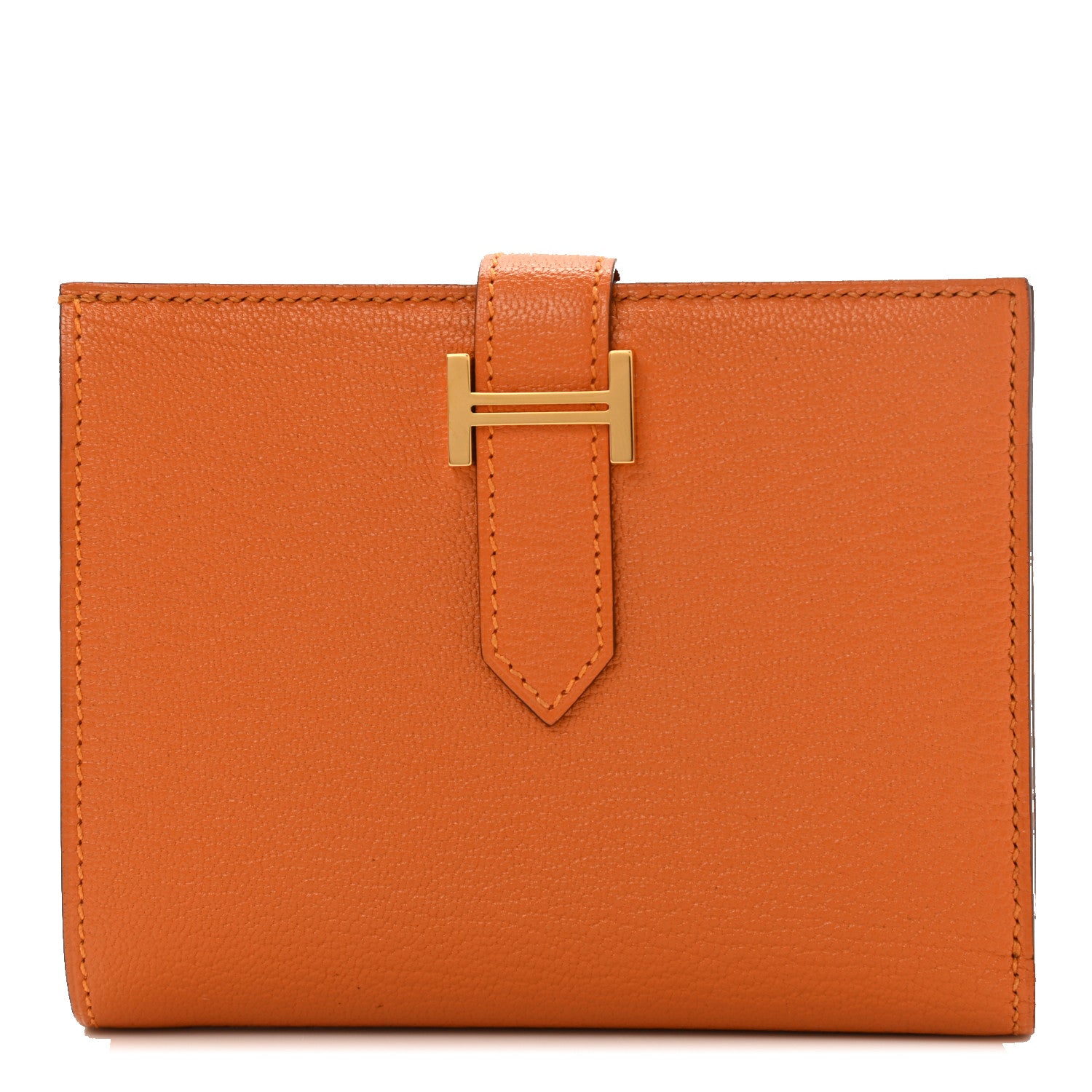 Hermes Chevre Mysore Bearn Compact Wallet Abricot 1 of 7