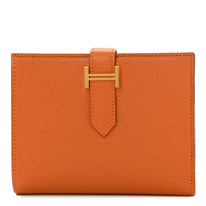 Hermes Chevre Mysore Bearn Compact Wallet Abricot 1 of 7