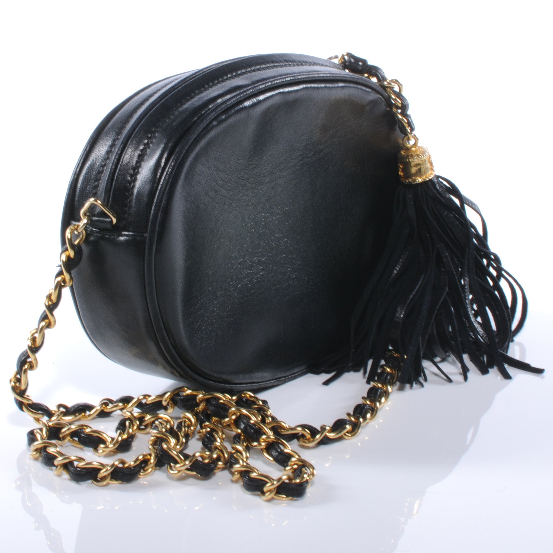 Chanel Lambskin CC Tassel Bag Black 3 of 8