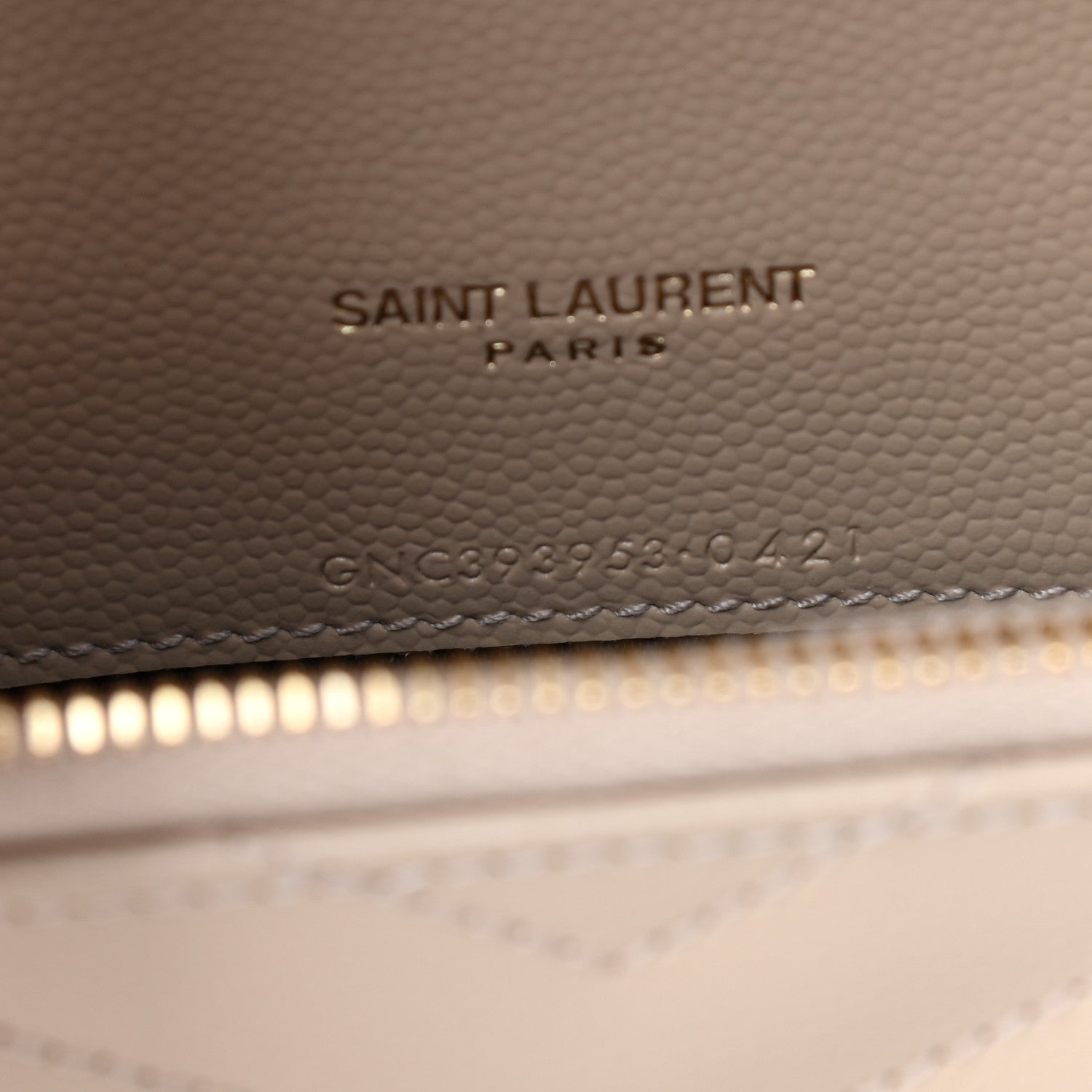 Saint Laurent Grain De Poudre Matelasse Chevron Monogram Envelope Chain Wallet Nude Powder 7 of 10