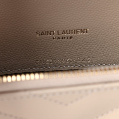 Saint Laurent Grain De Poudre Matelasse Chevron Monogram Envelope Chain Wallet Nude Powder 7 of 10