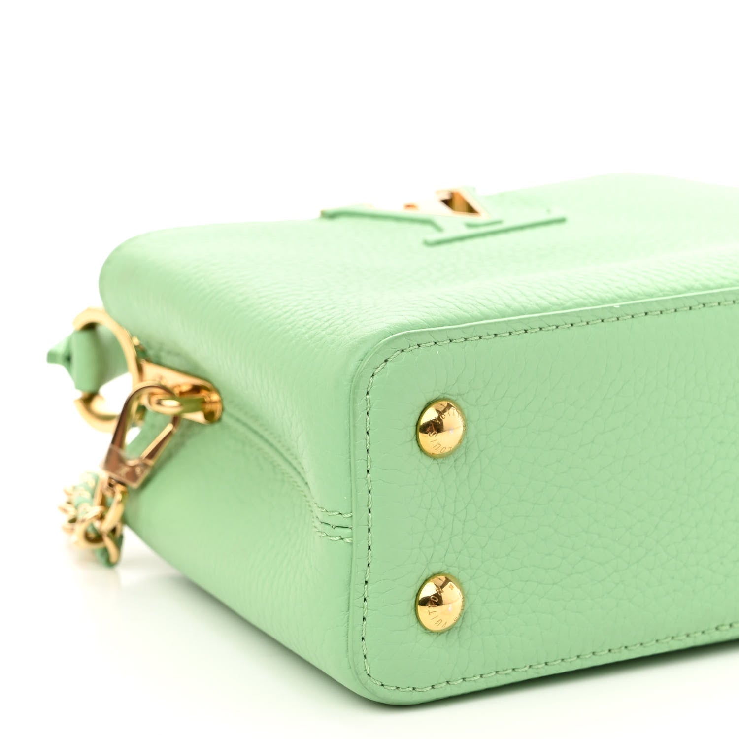 Louis Vuitton Taurillon Mini Capucines Vert Pomme 8 of 9