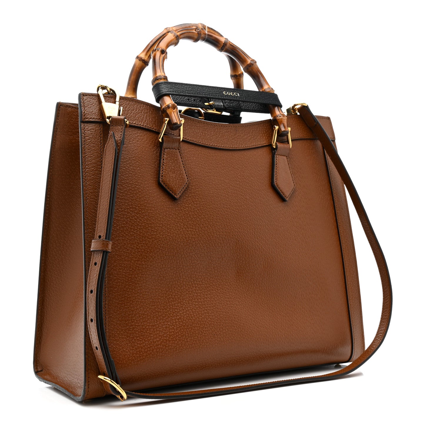Textured Dollar Calfskin Large Diana Tote Bag Cuir Black