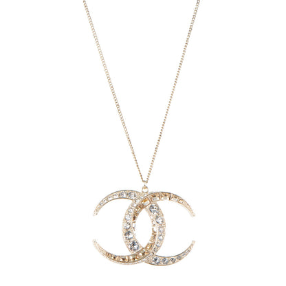 Chanel Crystal Baguette Moon CC Necklace Gold 1 of 3