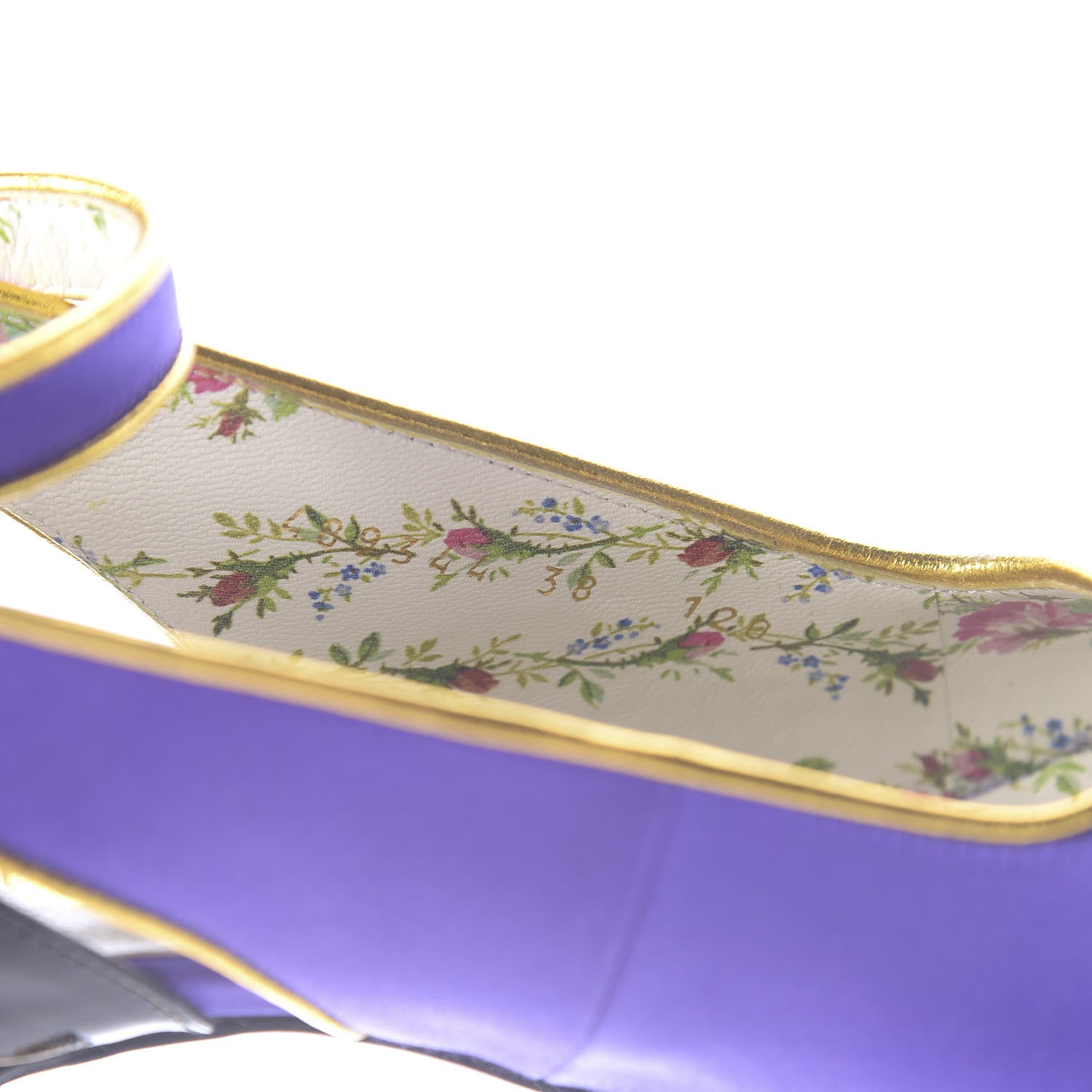 Gucci Satin Embroidered Dragon Caspar Pumps 38 Purple Oro Vecchio Black 9 of 11