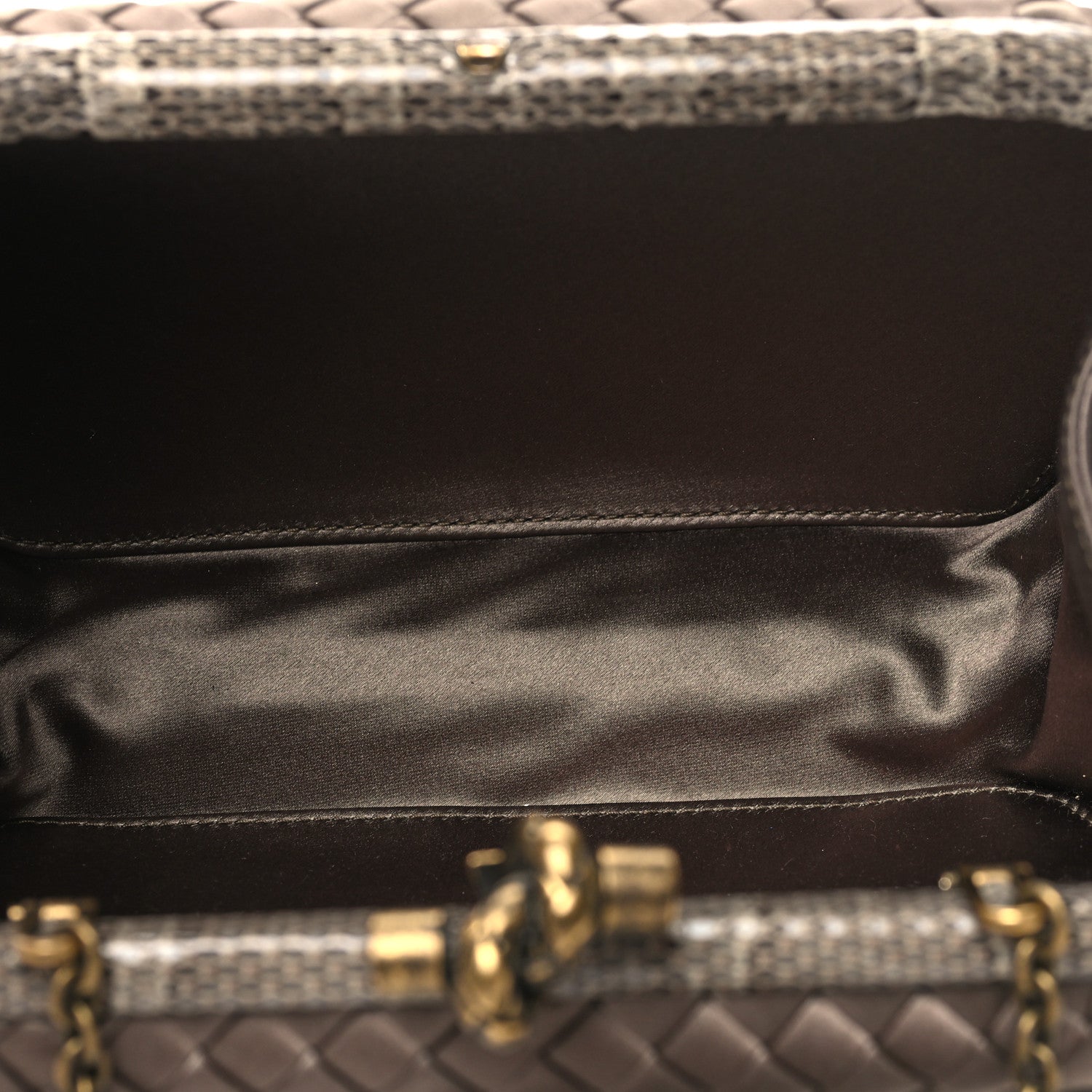 Bottega Veneta Satin Intreccio Impero Ayers Knot Clutch Taupe 5 of 9