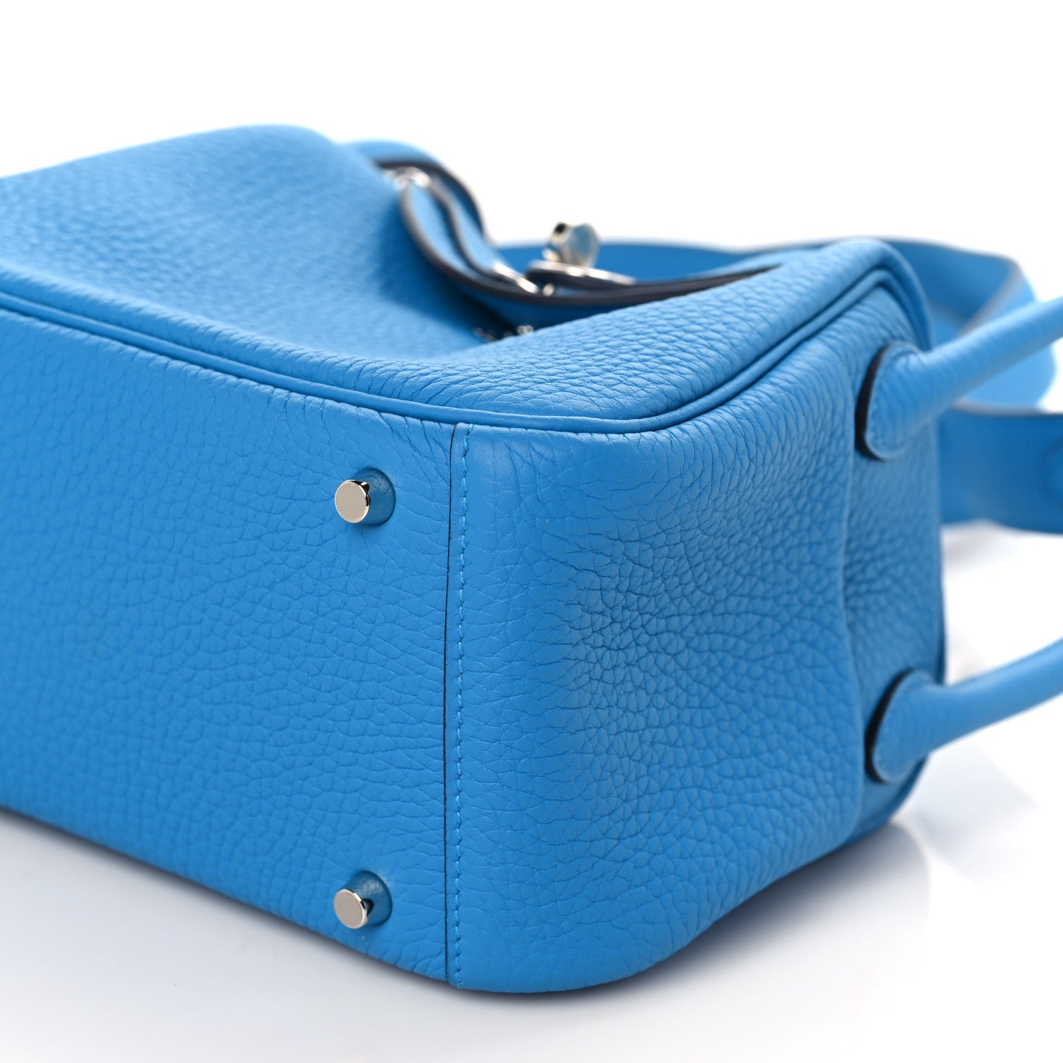 Hermes Taurillon Clemence Mini Lindy 20 Bleu Frida 9 of 11