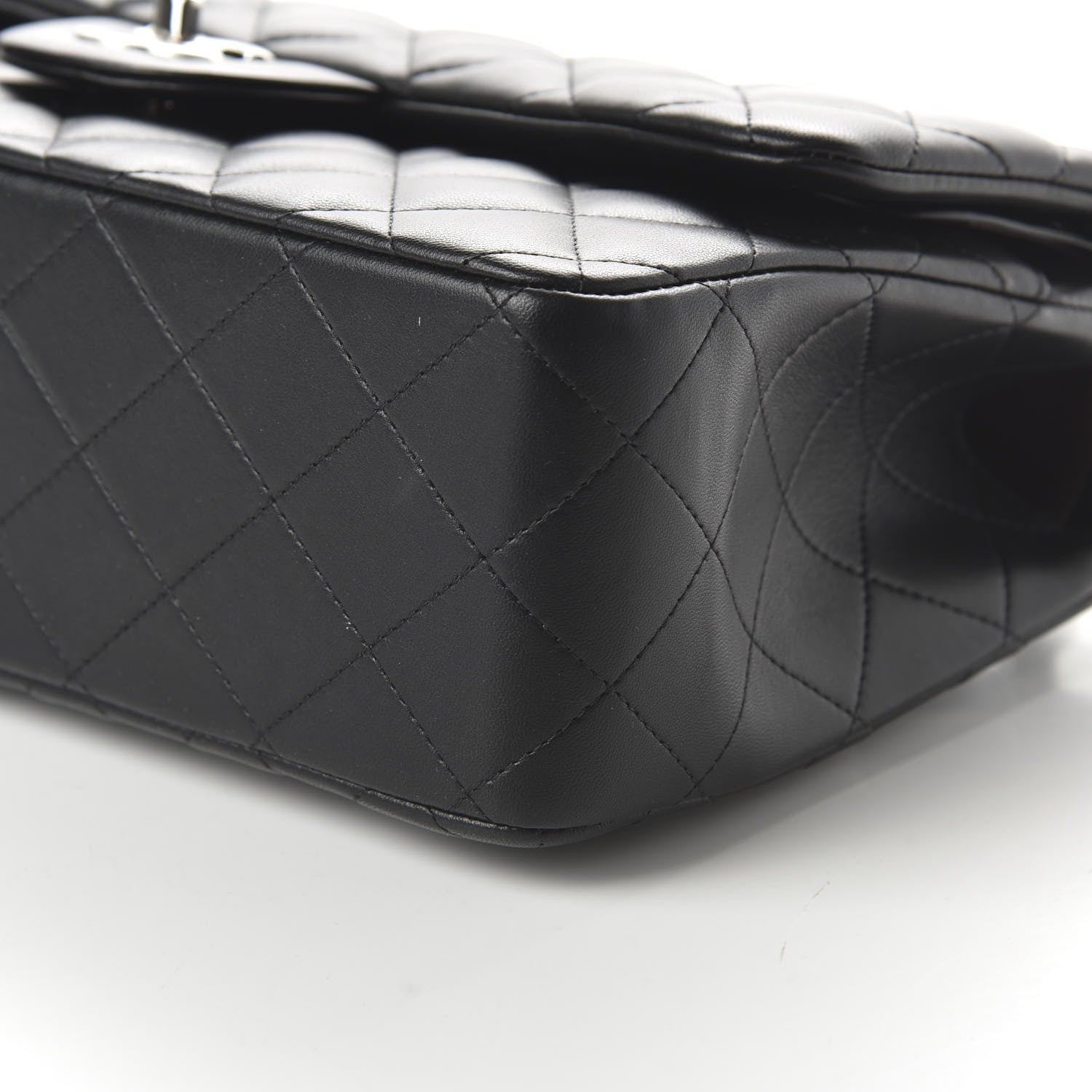 Chanel Lambskin Quilted Jumbo Double Flap Black 7 of 11