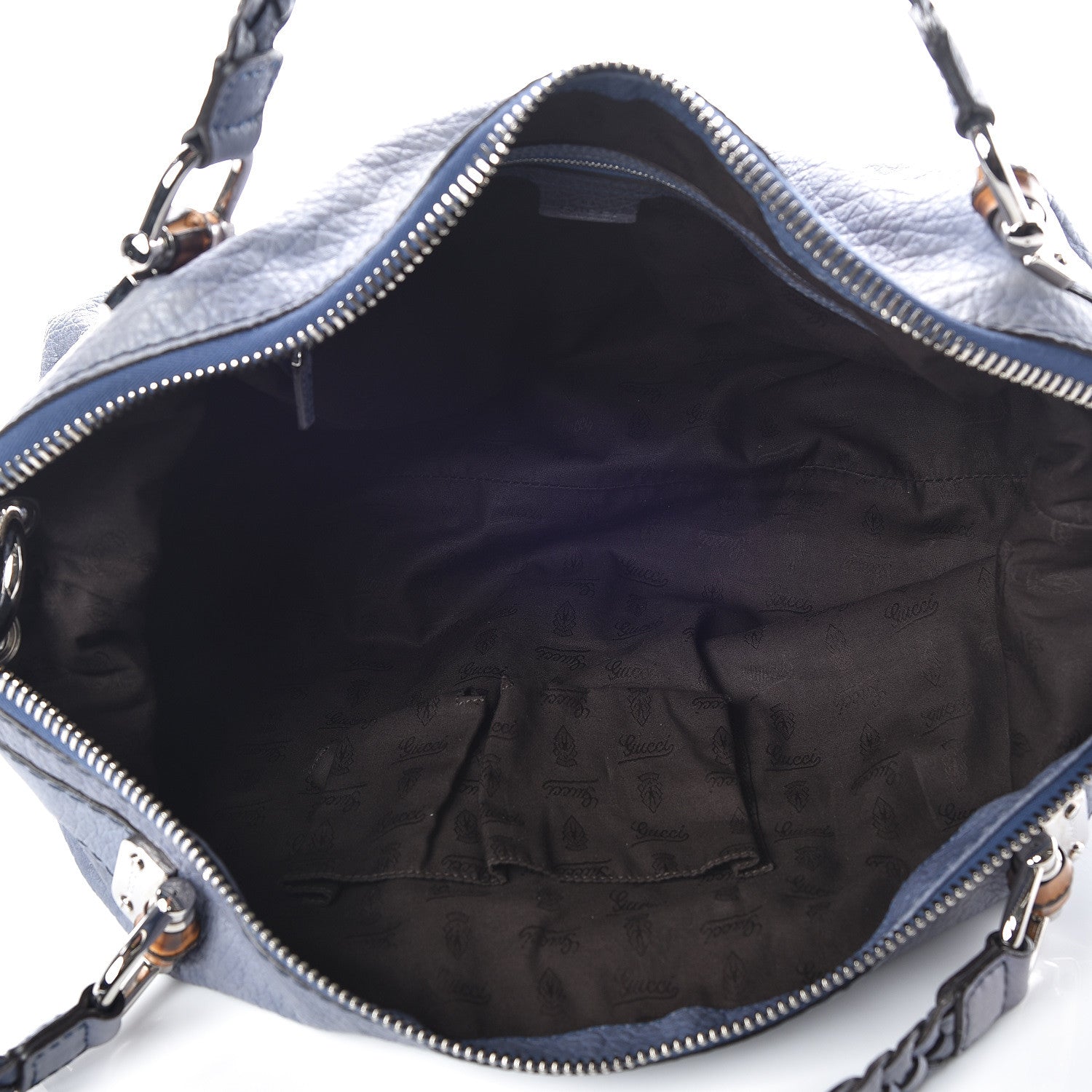 Gucci Calfskin Medium Bamboo Bar Shoulder Bag Blue 5 of 16
