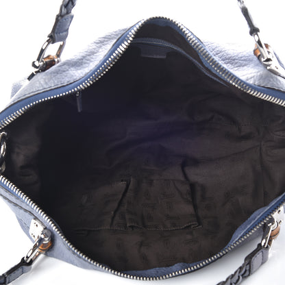 Gucci Calfskin Medium Bamboo Bar Shoulder Bag Blue 5 of 16