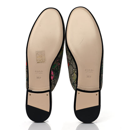 Gucci GG Supreme Monogram Flora Womens Princetown Slippers 36.5 Beige Ebony Multicolor Rosso 5 of 9