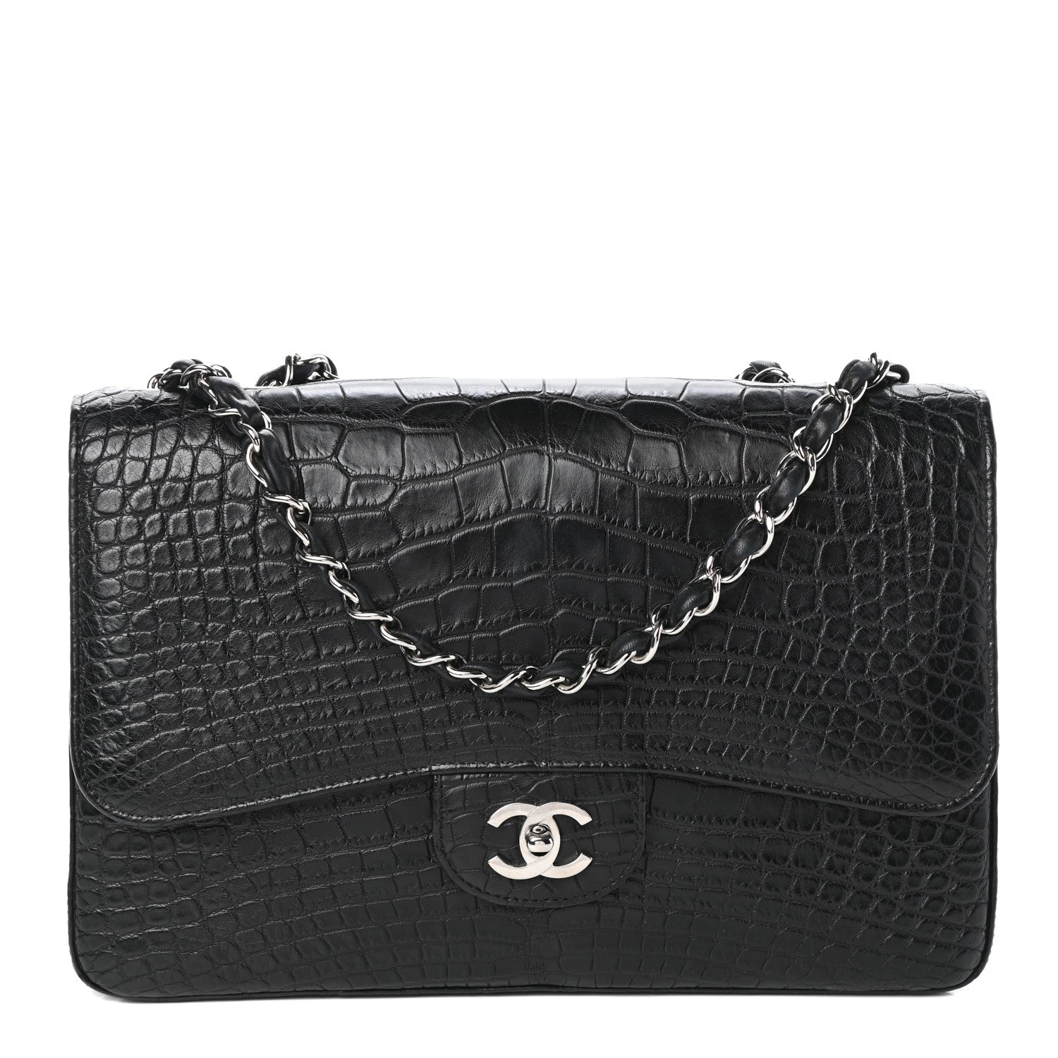 Chanel Alligator Jumbo Single Flap Black 1 of 10