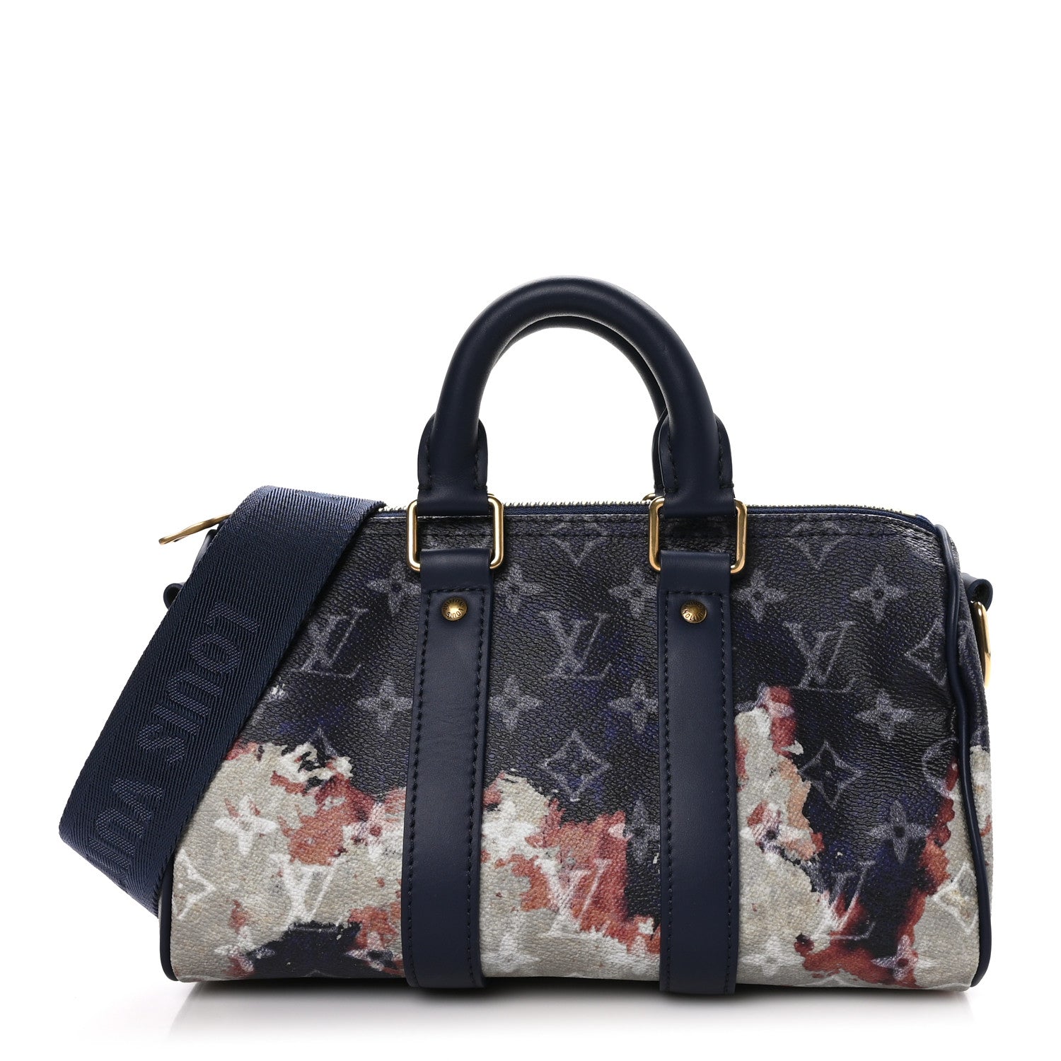 Louis Vuitton Monogram Bleach Keepall Bandouliere 25 Ink Blue 1 of 9