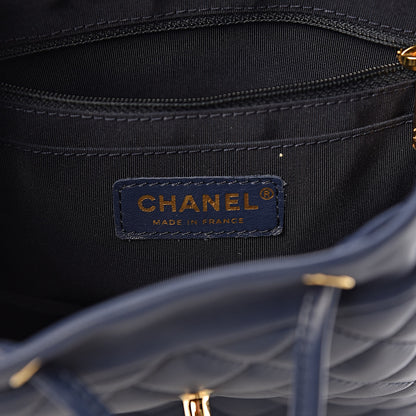 Chanel Lambskin Quilted Small Urban Spirit Backpack Navy 6 of 11