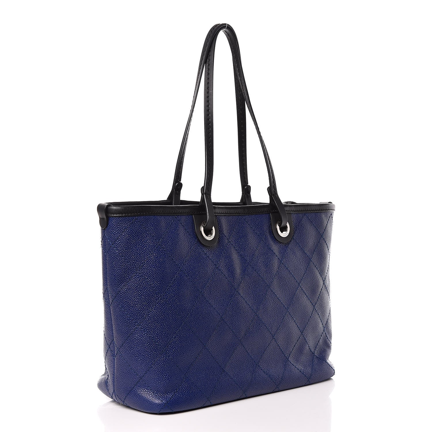 Chanel Grained Calfskin Shopping Fever Tote Blue 4 of 10