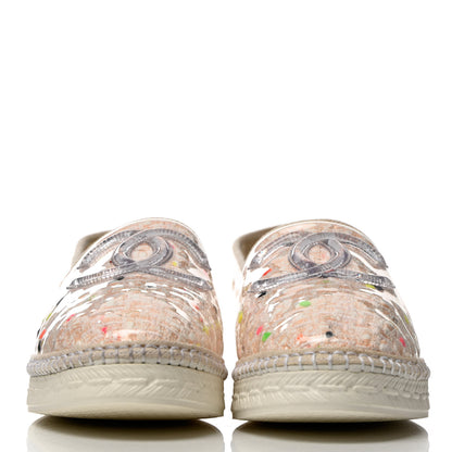 Chanel PVC Tweed CC Espadrilles 40 Coral White Transparent 2 of 9